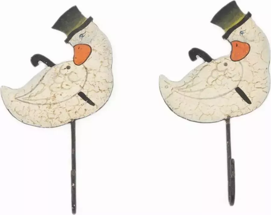 Kapstokjes voor Handdoeken IJzer Grappige Eendjes set van 2 stuks