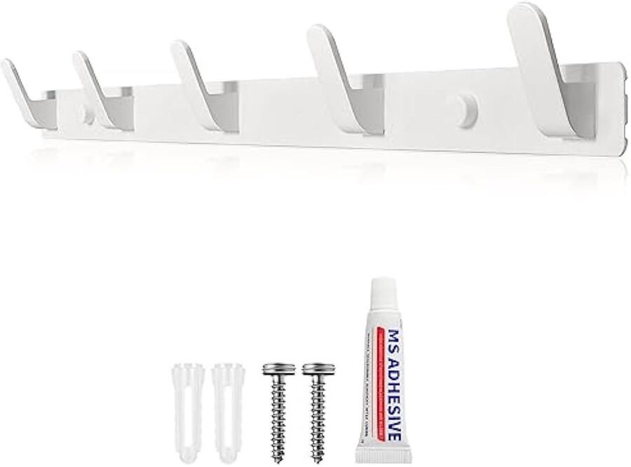 Kapstokken Wandmontage Roestvrij stalen ophanghaak kapstokken voor muur Heavy Duty kapstok met 5 haken