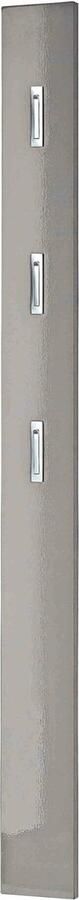 Kapstokpaneel Colori Hoogglans Grijs MDF 3 haken Breedte 15 cm Diepte 3 cm Hoogte 170 cm