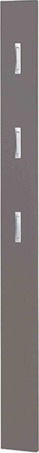 Kapstokpaneel Colori Mat Grijs MDF 3 haken Breedte 15 cm Diepte 4 cm Hoogte 170 cm