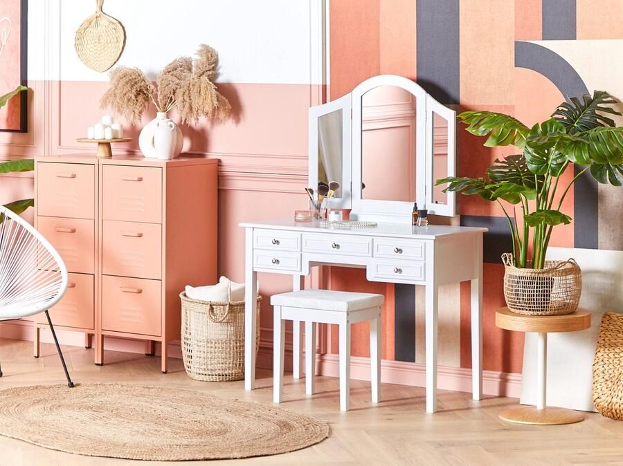 Beliani LUMIERE Kaptafel Wit MDF - Foto 2