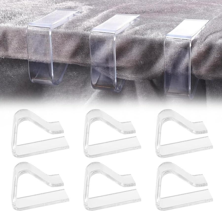 KARELLS tafelkleedklemmen voor buiten 6 stuks witte tafelklemmen tafelkleedklemmen tafelkleedhouders tafelklemmen voor dikke tafels tafelkleedklemmen…