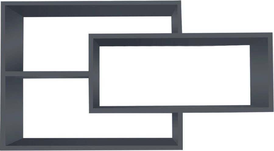 Karo wandschap zwart antraciet- zwevend wandplank set wandschappen zwart antraciet- wandrek