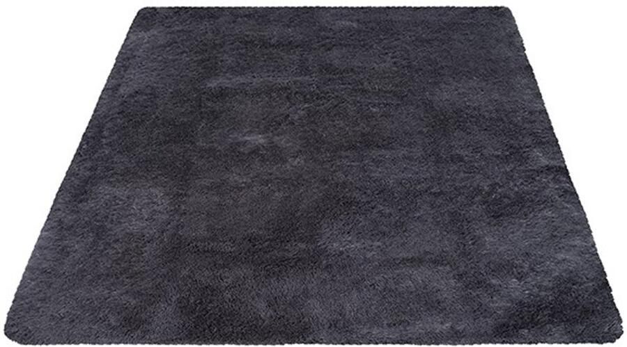 Karpet24 Fluffy Shaggy Zacht Hoogpolig Vloerkleed Onderhoudsarm Antraciet-80 x 150 cm