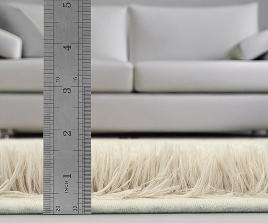 Karpet24 Fluffy Shaggy Zacht Hoogpolig Vloerkleed Onderhoudsarm Beige-200 x 280 cm