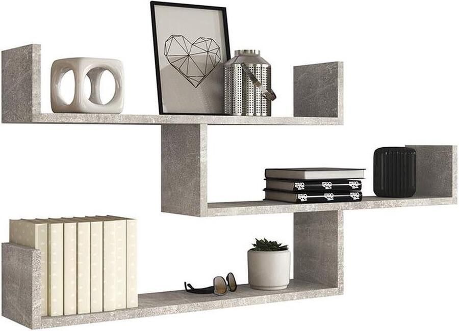 Kassi Wandrek Moderne boekenkast 1 stuk Beton Smart 55 x 119 cm