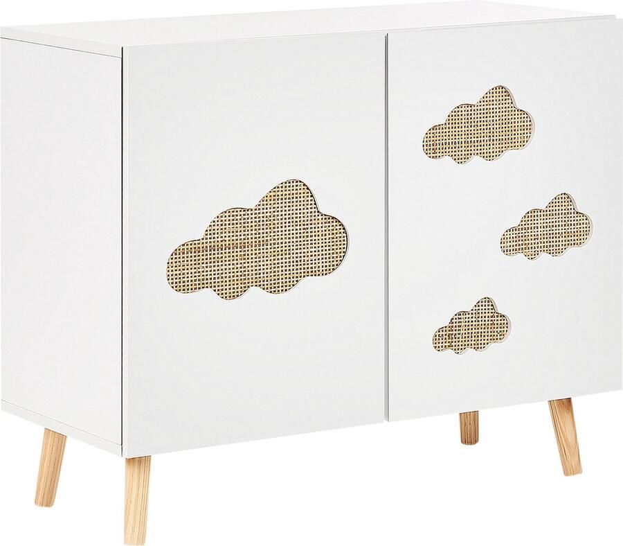 Beliani CLOUDY Dressoir Wit|Lichthout MDF