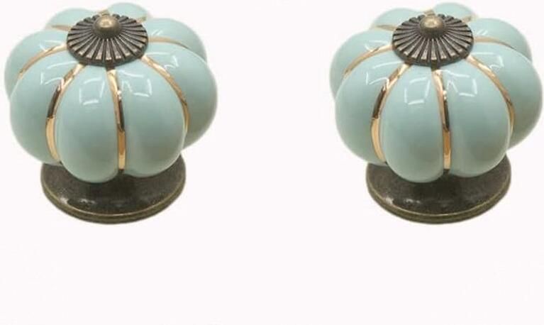 Kast en lade decoratie knoppen 1-1 2 inch kast knoppen pompoen kast knoppen lade knoppen keramische knoppen kaptafel lade knoppen lichtblauw kast knoppen 4