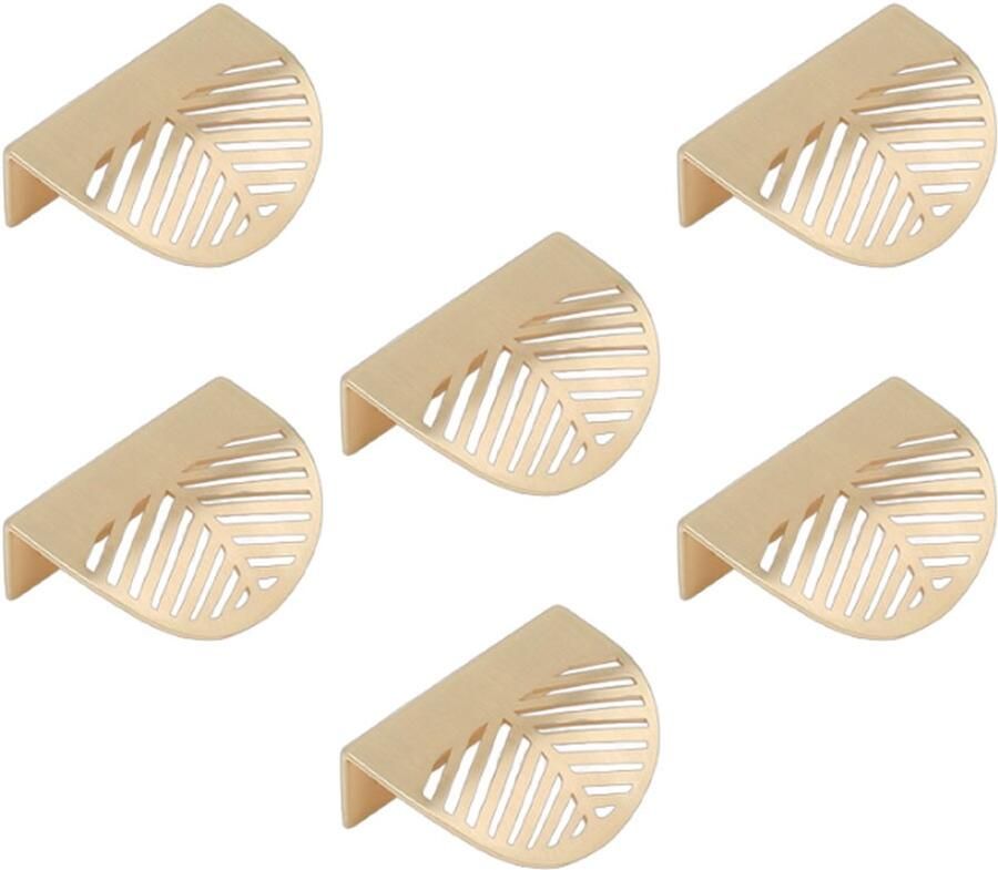 Kast handgrepen 6 stuks Kastgrepen 60*44*24 mm Handgrepen Kast Meubel handvat schuifdeur Handgrepen Deurgreep Meubelbeslag goud Zinklegering bladvormig