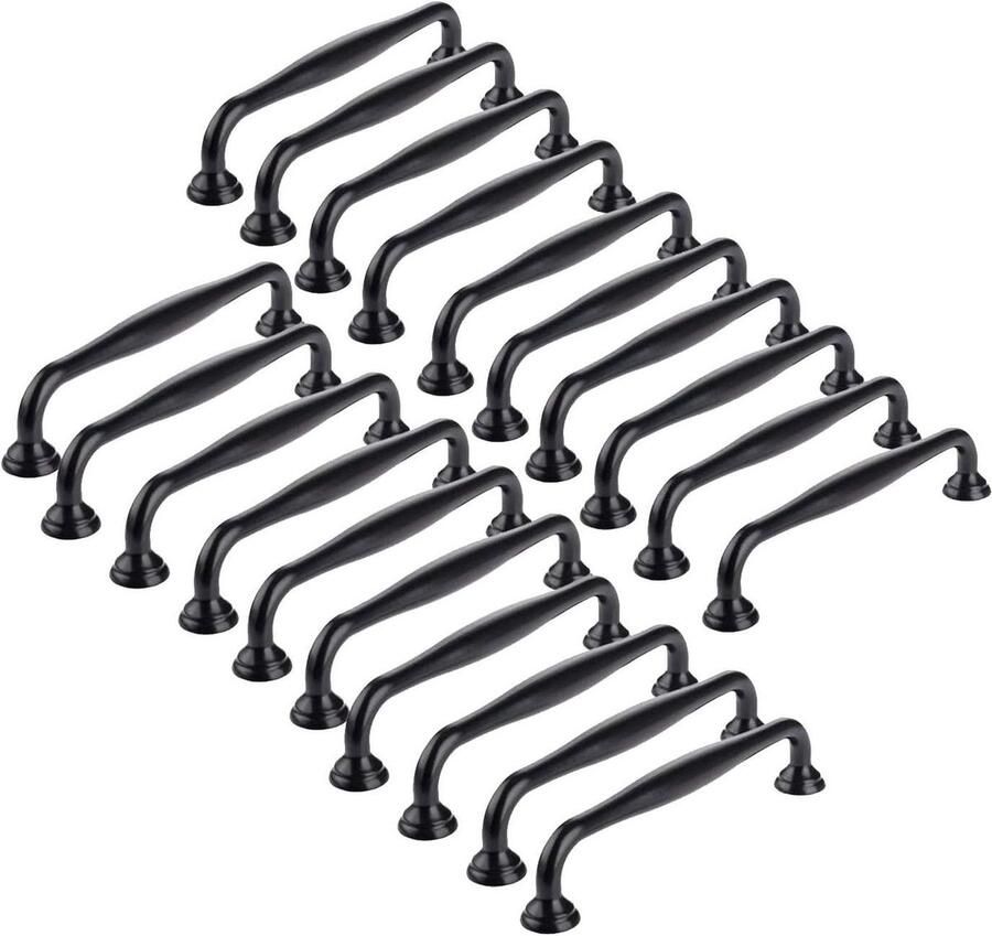 Senza Marchio Kast handvat zwart 20 stuks meubel handvat lade pull massief metaal keuken handvat binnenste gat 128mm aluminium legering schroeven