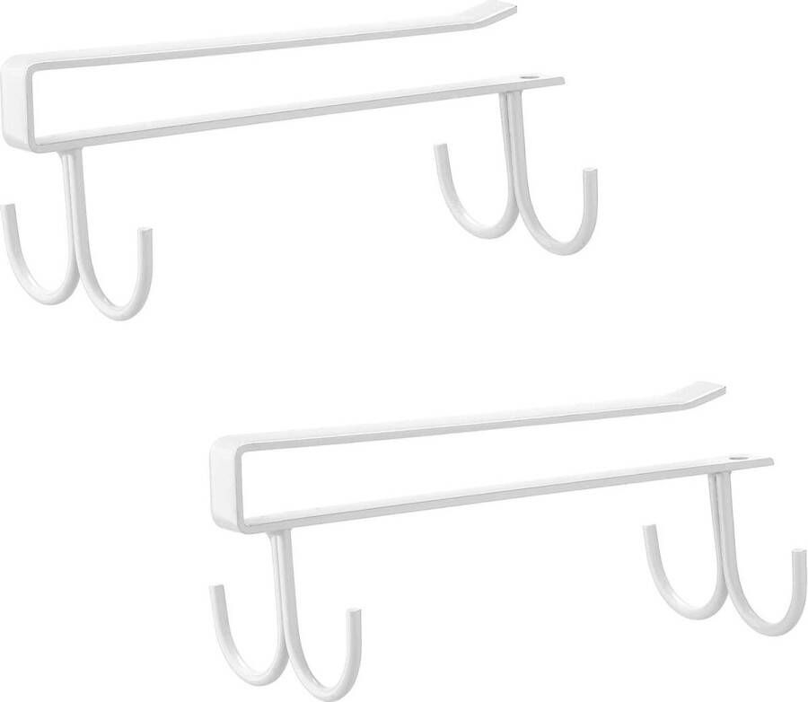 Kast-inzetstuk bekerhouder met 4 haken opberghaken voor 4 kopjes onderkast bekerhouder zonder boren bekerhouder onder plank bekerhanger keukengerei voor keuken