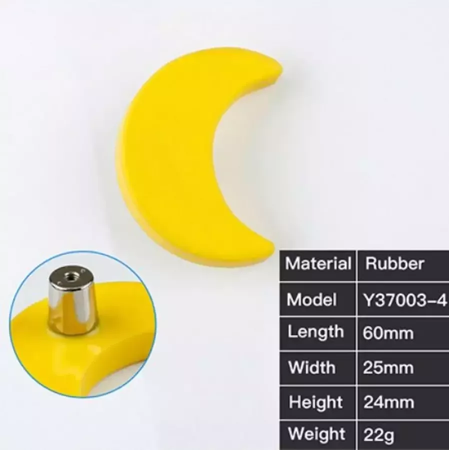 Kast knop Maan geel handgreep meubelknop handvat