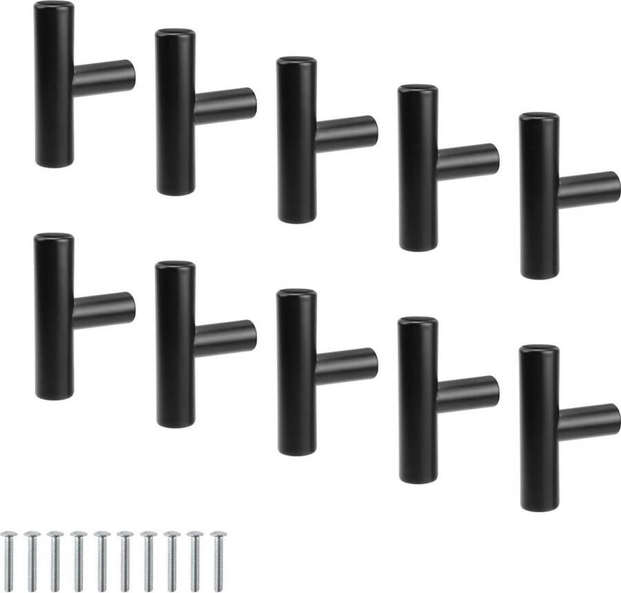 Kast knoppen zwart 10 stuks meubelgrepen roestvrij staal kleine deurknoppen moderne stijl deurknoppen klein voor kasten kledingkasten wijnkasten opbergkasten