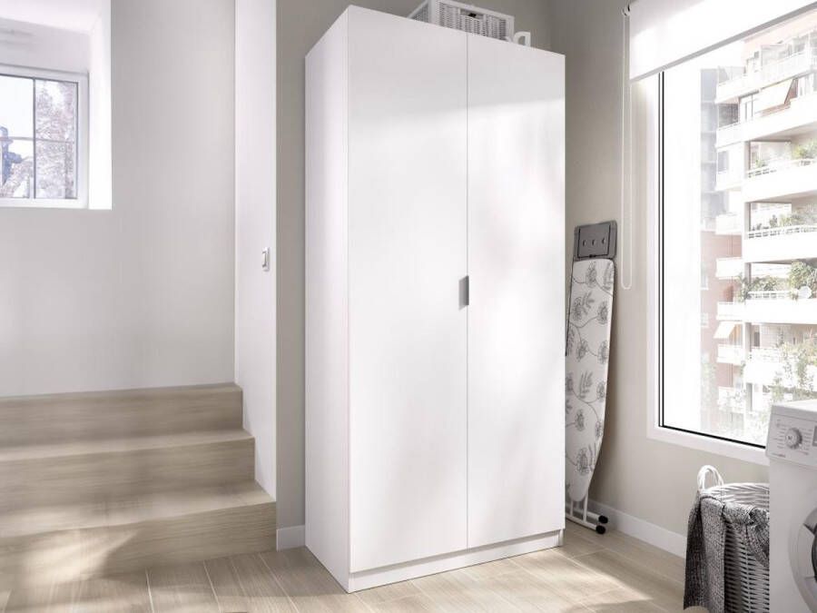 Vente-unique Kast met 2 deuren L81 cm Wit LISTOWEL L 81 cm x H 184 cm x D 52 cm