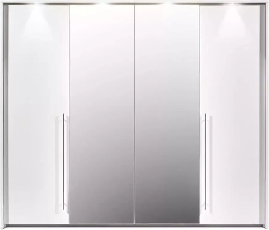 Vente-unique Kast met 2 deuren met spiegel en LEDs L. 255 cm Wit INGINA L 255 cm x H 219 cm x D 65 cm - Foto 2