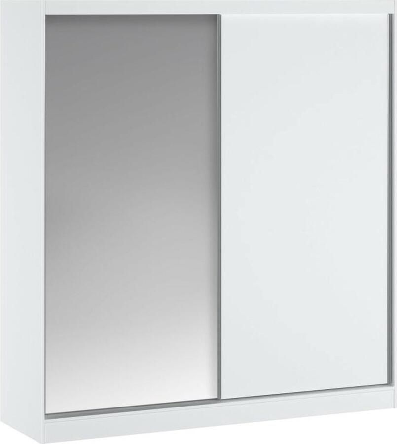 Vente-unique Kast met 2 schuifdeuren Met spiegel L200 cm Wit OCHIRA L 200.2 cm x H 215.6 cm x D 58.5 cm - Foto 3