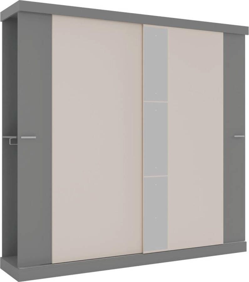 Kast met 2 schuifdeuren Met spiegel L231 grijs en beige ADALRIK III L 231 cm x H 219 cm x D 51.8 cm