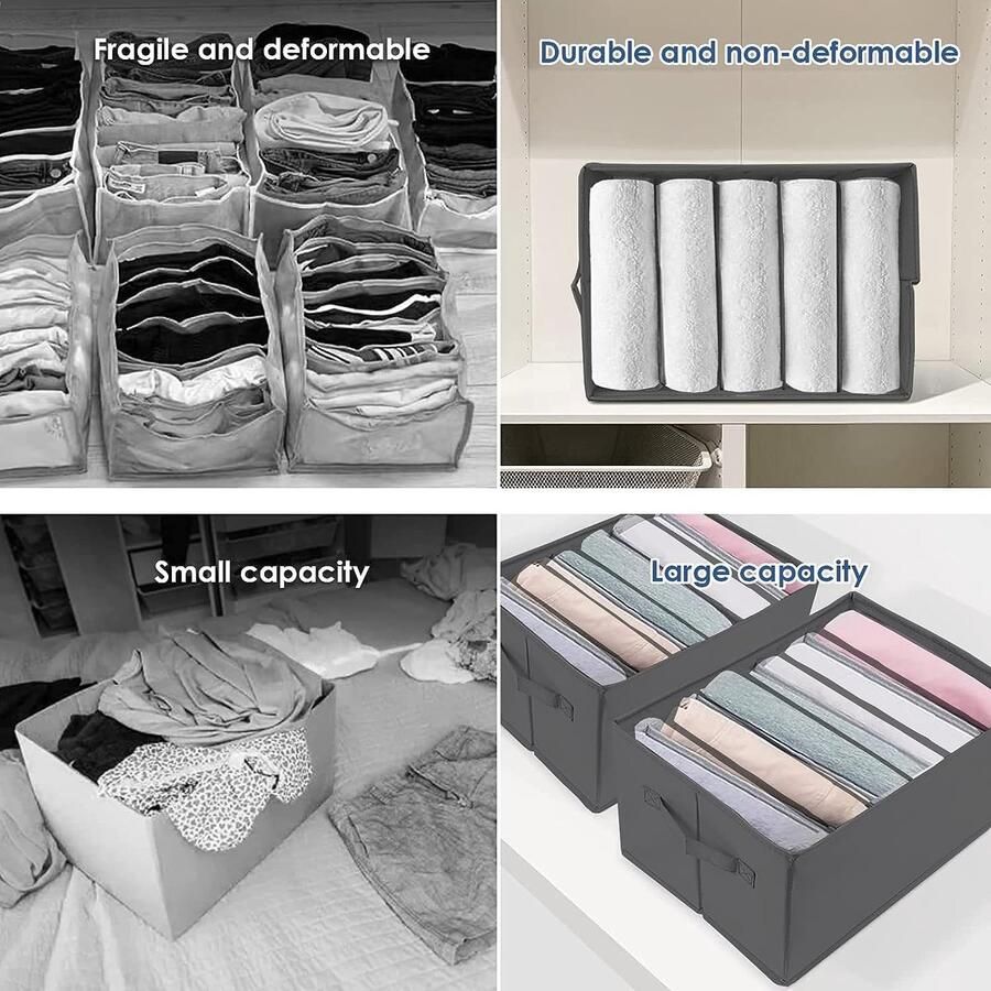 Kast Organizer kledingkast 3 stuks kledingkast organizer opvouwbaar en ruimtebesparend kledingkast opbergsysteem voor jeans broeken overhemden trui leggings ondergoed - Foto 2