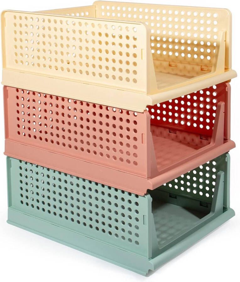 Kast-organizer kledingkast 3 stuks opvouwbare opbergdoos opbergsysteem voor laden kluisjes kledingkasten (kleuren)