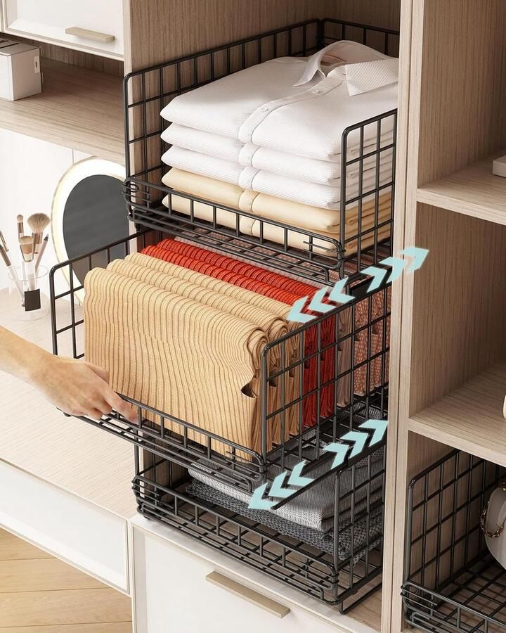 Kast Organizer Opbergsysteem voor Kledingkast 3 Stuks Zwart