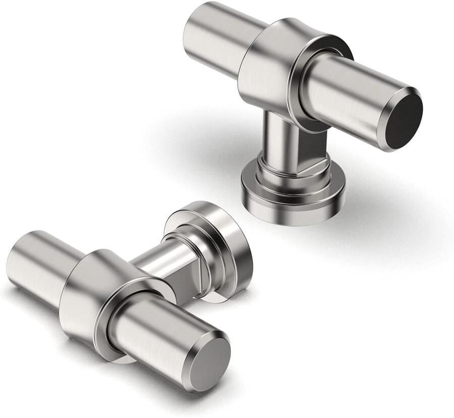 Kastbeslag Knoppen Geborsteld Satijn Nikkel 10 Stuks