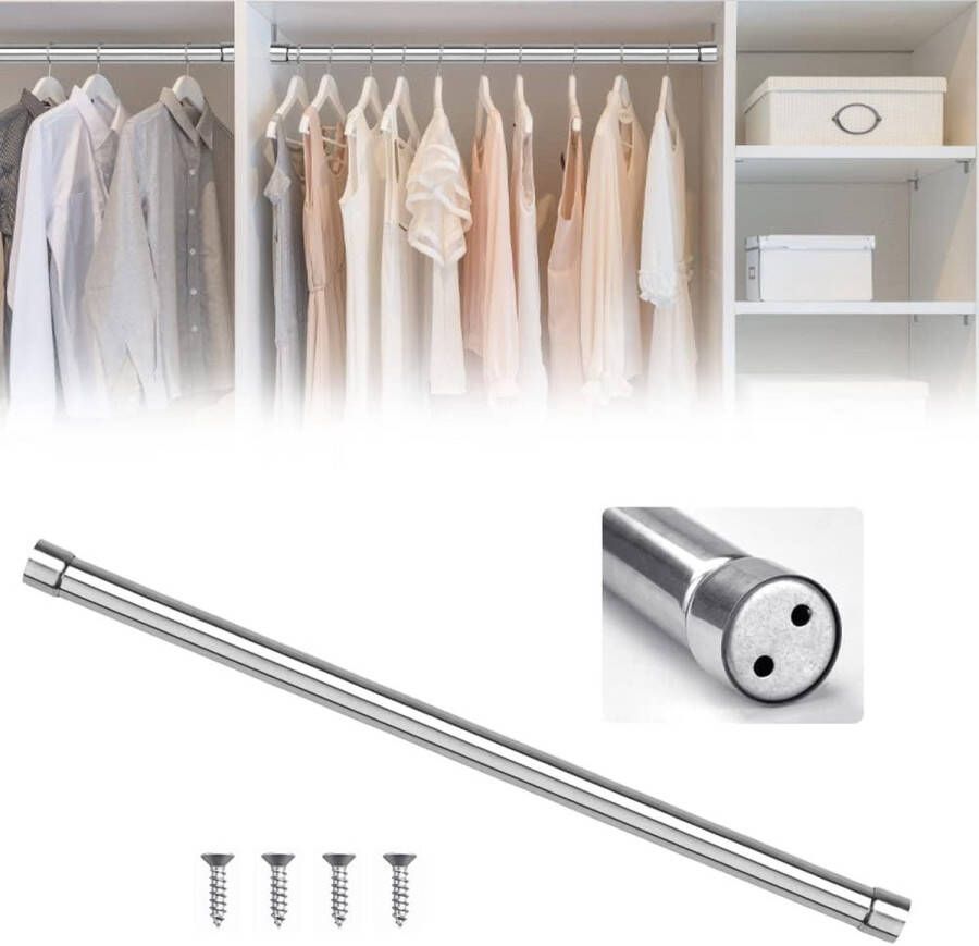 Kastbuis uittrekbaar kledingstang kast 56 5-104 5 cm kledingstang roestvrij staal garderobestang verstelbaar telescopische kaststang ronde spanstang voor douche en garderobe