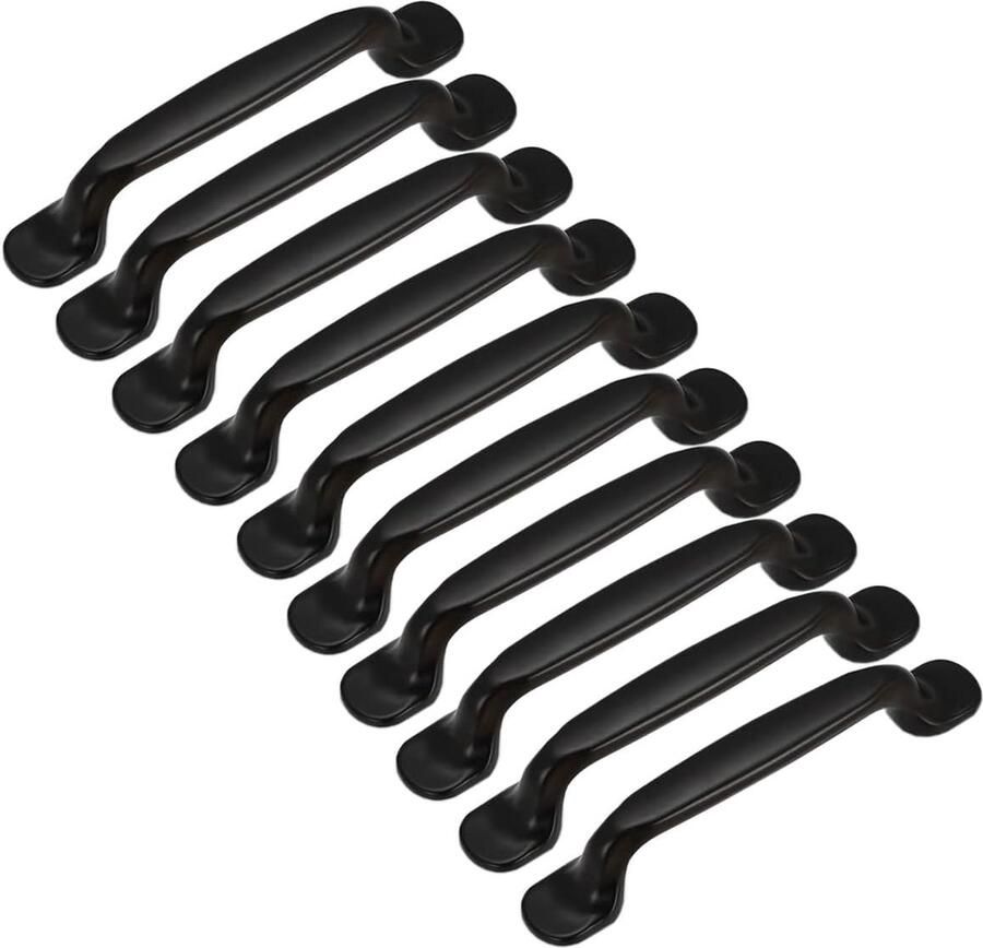 Kastdeur Handgrepen Zwart 10 Stuks 128mm