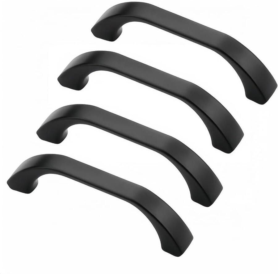 Kastdeurgrepen Set van 4 Meubelgrepen voor Keukenkasten Zink Legering Garderobe 64mm Zwart Huisinrichting Keukenaccessoires