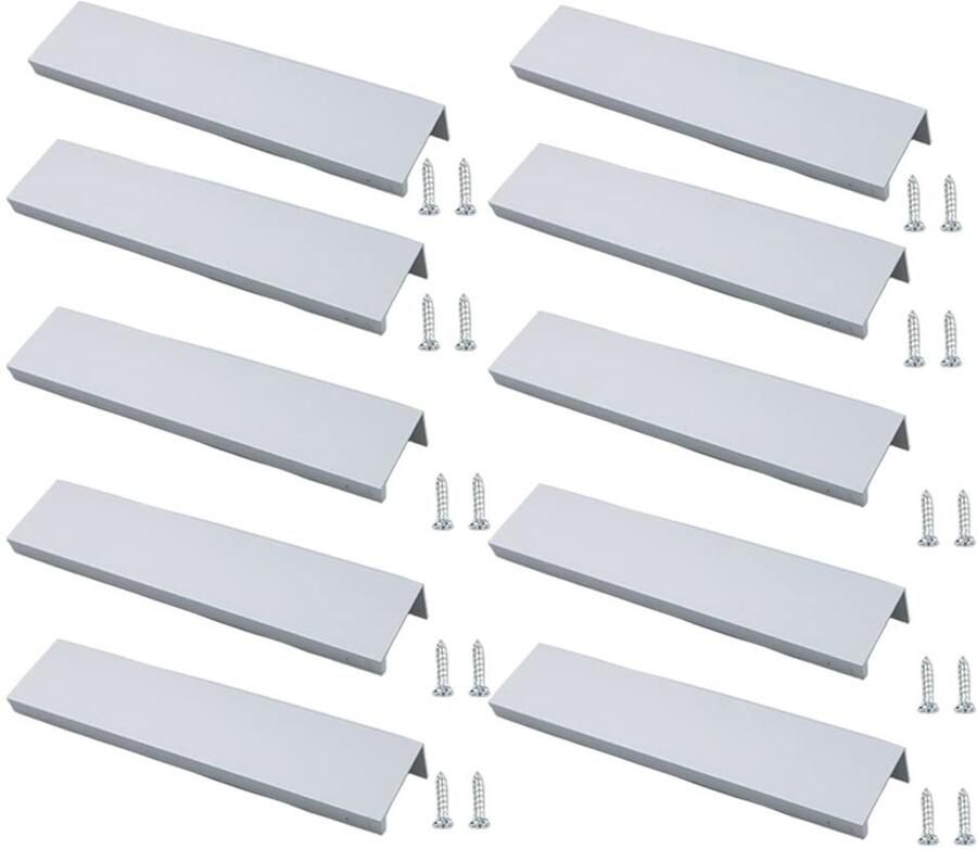 Kastgrepen 10 stuks zilverkleurig 128 mm