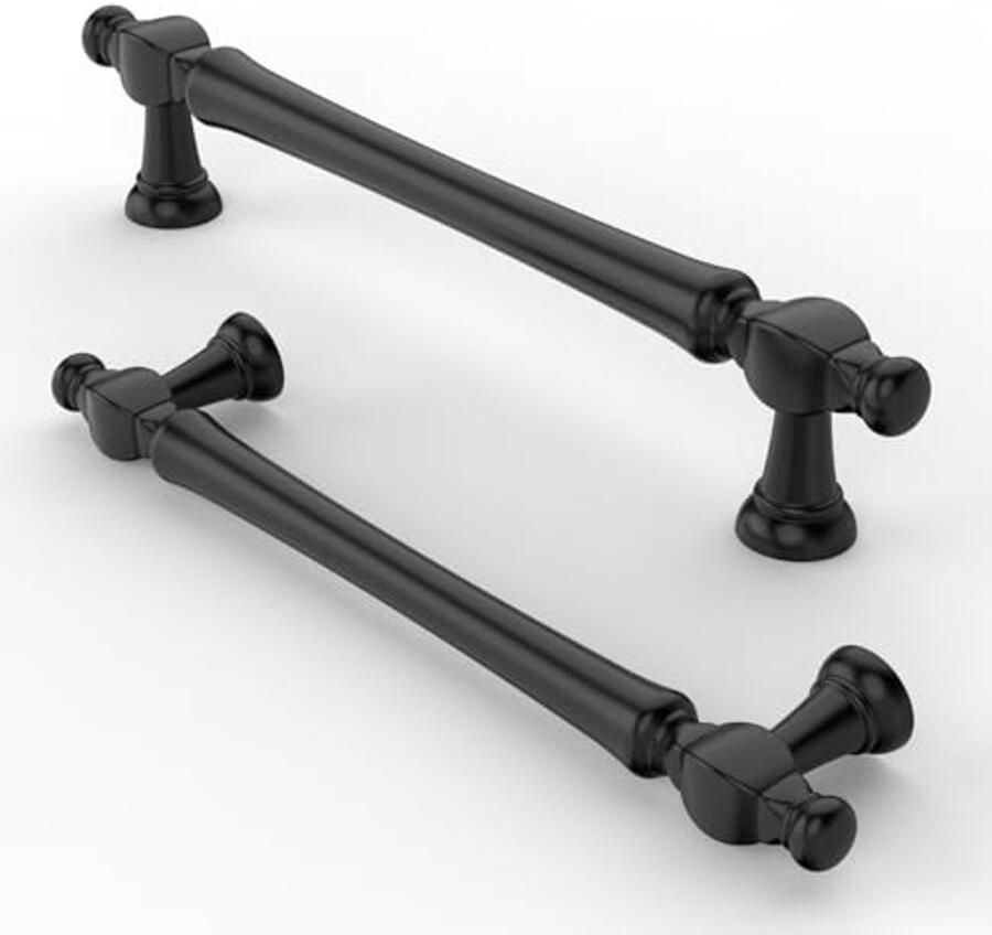 Kastgrepen 128 mm Matzwart Meubelgreep voor Keukens en Dressoirs Set van 10