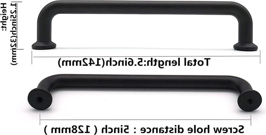 Kastgrepen 6 stuks SYZOW gatafstand 128mm zwart keukengrepen handgrepen kasten keukenkasten cabinet handle black