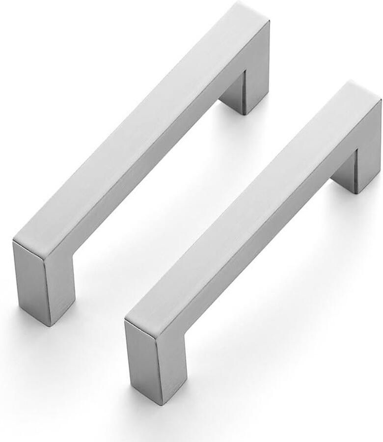 Ibenzoa 25 Roestvrij Stalen Kastgrepen 96mm Vierkante Meubelgrepen Voor Kasten en Keuken Zilver
