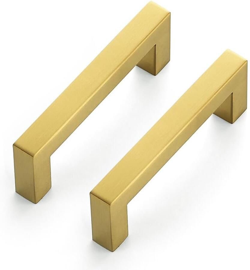 Goudkleurige kastgrepen 20 stuks roestvrij staal 89 mm