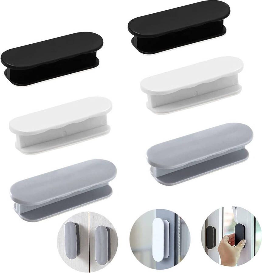 Kastgrepen deurgrepen zelfklevend balkondeurgreep buiten deurknop balkondeur greep ABS-kunststof meubelgreep glazen deur raamgreep kasten lades deurgreep (6 stuks)