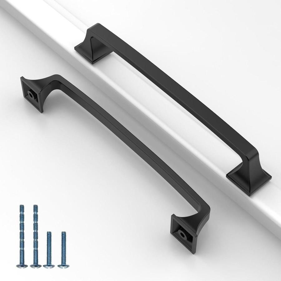 Kastgrepen gatafstand 160 mm Set van 10 stuks Keukenkasten handgrepen zinklegering Meubelgrepen keuken zwart EU0037