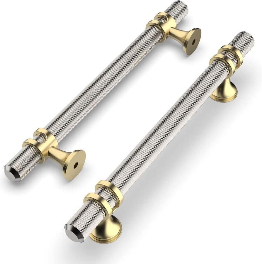 Kastgrepen geborsteld nikkel 10 stuks gatafstand 128 mm keukenkast handgrepen