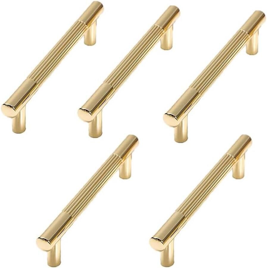 Kastgrepen Gouden meubelgrepen 5 stuks geborsteld goud 96 mm