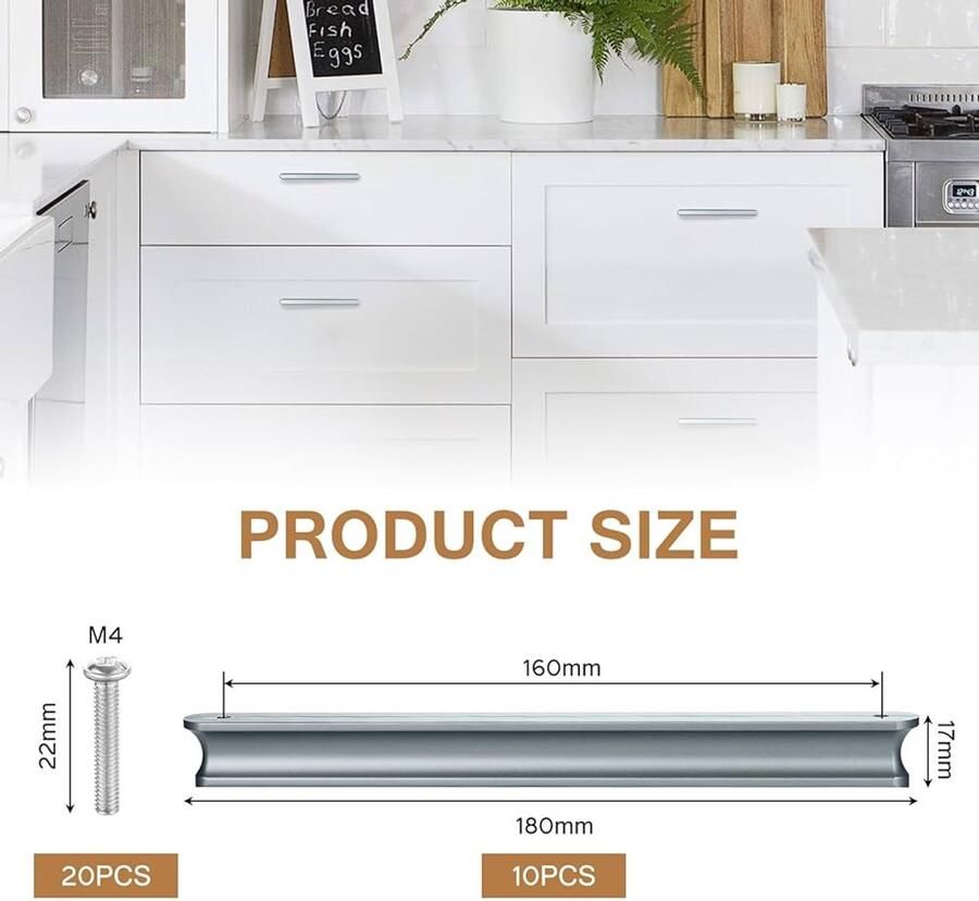 Kastgrepen Hoogwaardige aluminium Eenvoudige installatie 1 stuk