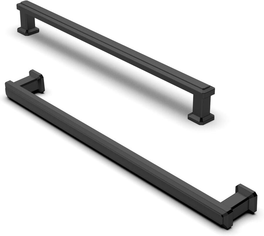 Kastgrepen Mat Zwart 10 Stuks Gatafstand 192 mm Zinklegering