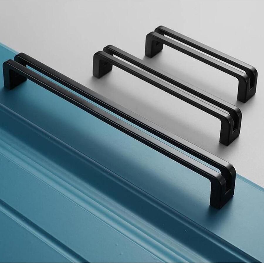 Kastgrepen meubelgrepen Set van 2 zwart 96 mm gatafstand voor keuken kantoor thuis meubels nachtkastjes commodes Guolich cabinet handle black