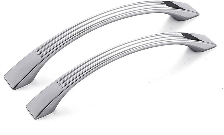 Kastgrepen set van 6 Zinklegering Geborsteld nikkel 128 mm