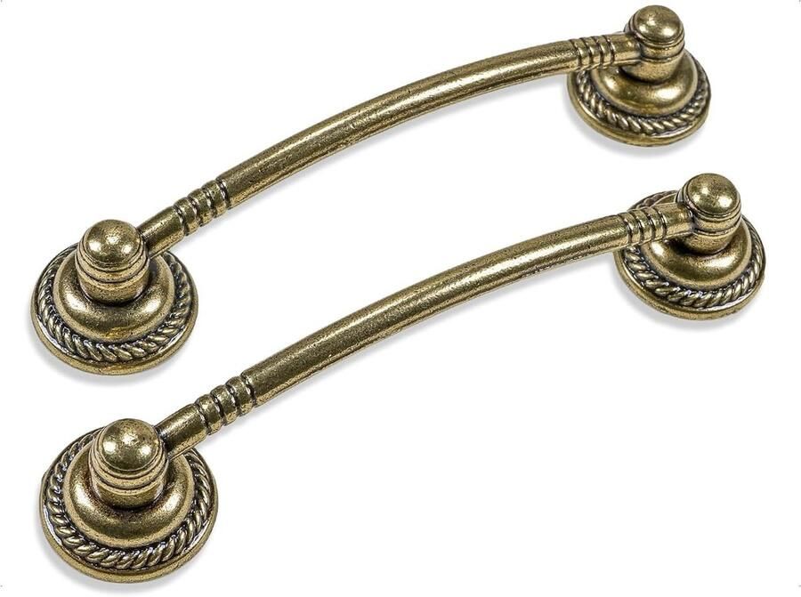 Kastgrepen vintage ladegrepen landhuisstijl goudkleurig 96 mm gatafstand set van 10 keukenkastjes commode meubelgrepen