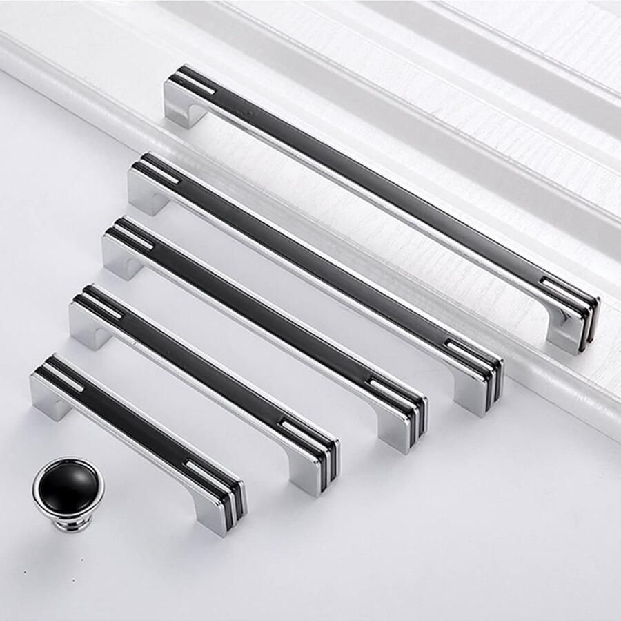 Kastgrepen zwart set van 2 stuks voor keuken kantoor meubels gatafstand 224 mm