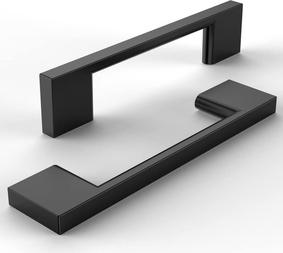 Kasthandgrepen 10 stuks Deurgrepen Geborsteld roestvrij staal Keukengrepen Meubelgreep Voor ladekast keuken 96 mm gatafstand Matzwart