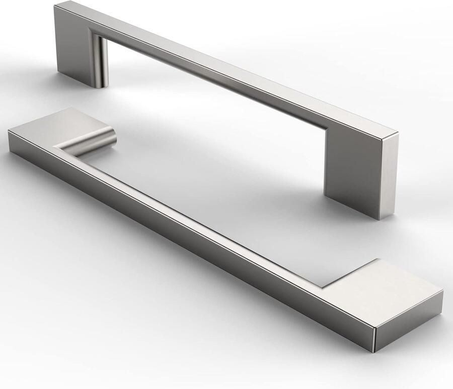 Kasthandgrepen geborsteld nikkel 10 stuks