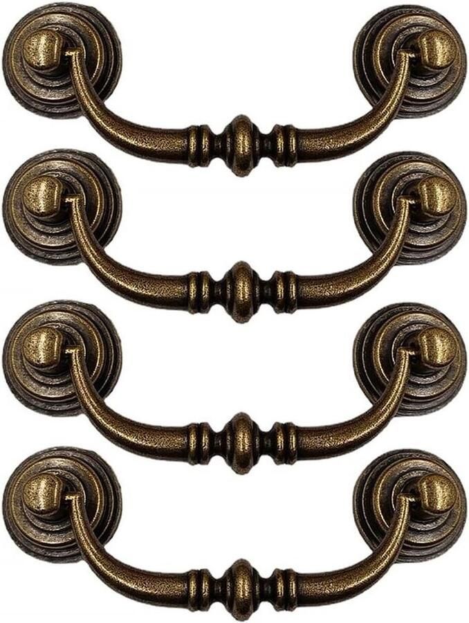 Vintage kasthandvat 4 stuks 140 mm lade trekgreep keukenkasten antieke meubeldeur trekgreep voor slaapkamer garderobe dressoir ladekast (messing)