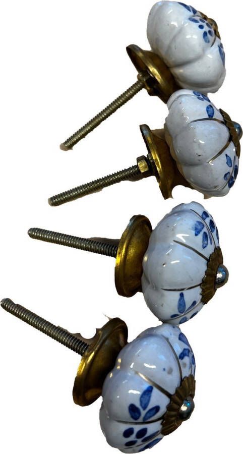 Kastknop Porselein Delfs Blauw 5cm 10 Stuks