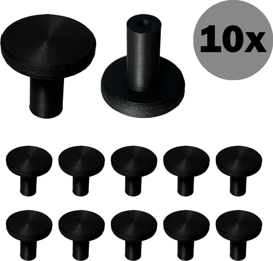 Kastknoppen 10 Stuks Zwart Rond Deurknoppen voor kasten Meubelknop Deurknop Meubelknoppen Inclusief bevestiging