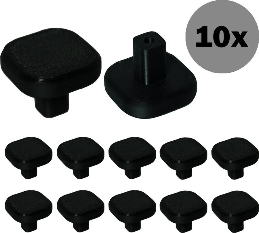 Kastknoppen 10 Stuks Zwart Vierkant Deurknoppen voor kasten Meubelknop Deurknop Meubelknoppen Inclusief bevestiging