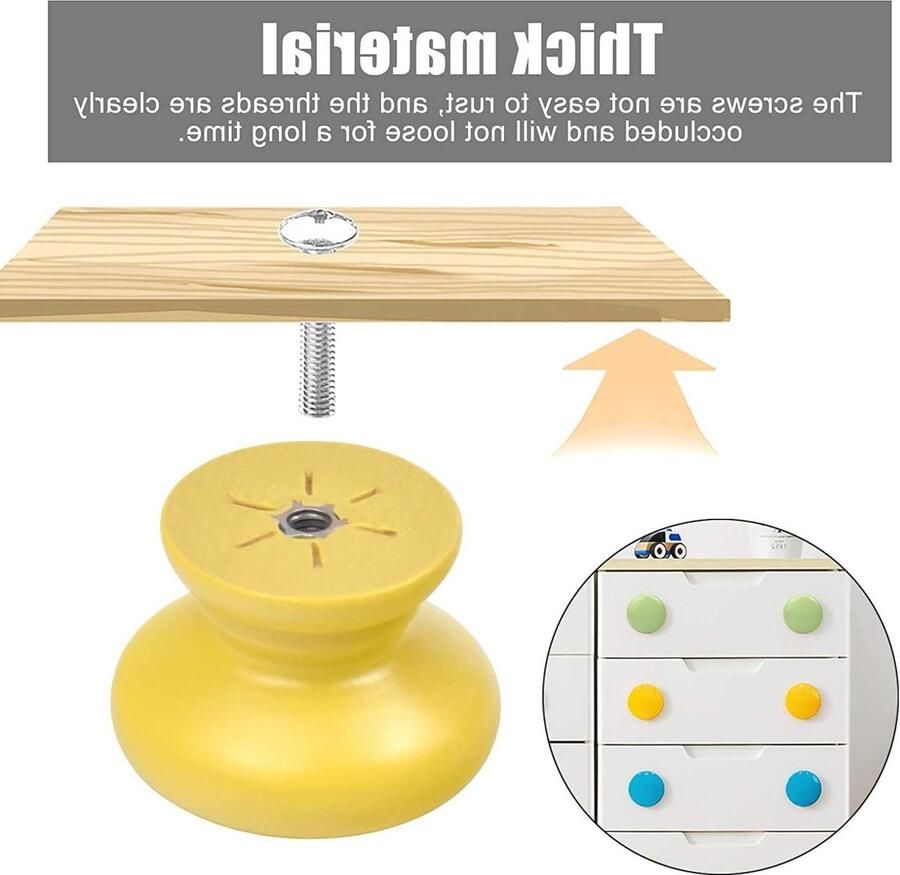 Kastknoppen 6 stuks kleurrijke deurknoppen schattige ronde paddenstoelladeknoppen ladehandgreep meubelknoppen deurtrekkers inclusief schroeven kastknoppen kinderkamer